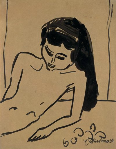 Pige med løst hår af Ernst Ludwig Kirchner
